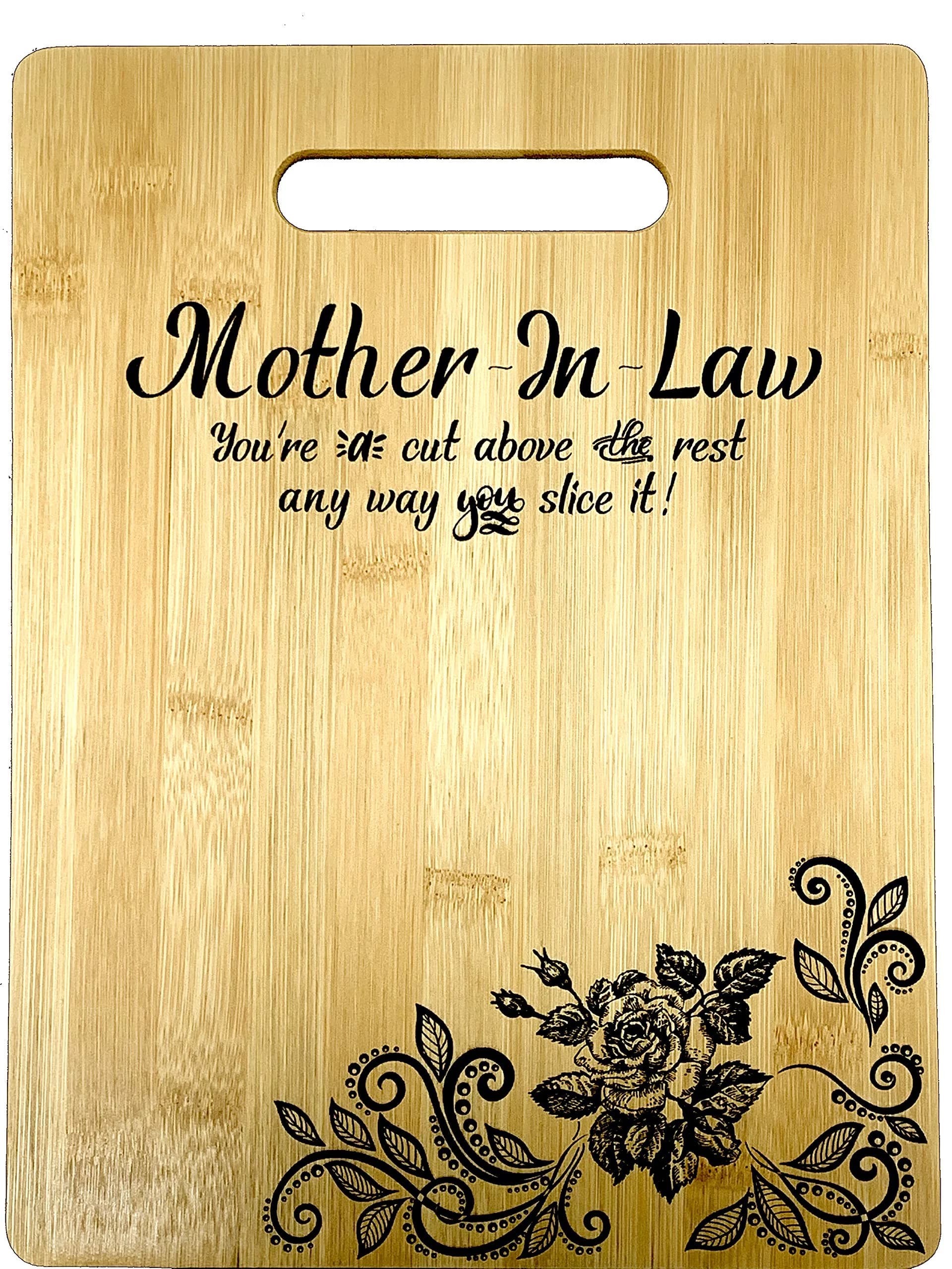 Joel's Picks Engraved Bamboo Cutting Board 23.5cm x 32.4cm | Mother-in-Law Gift with Custom Quotes — Mother In Law