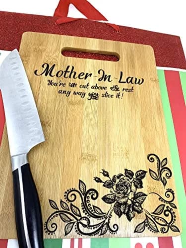Joel's Picks Engraved Bamboo Cutting Board 23.5cm x 32.4cm | Mother-in-Law Gift with Custom Quotes thumbnail 2