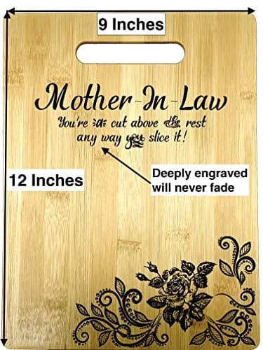 Joel's Picks Engraved Bamboo Cutting Board 23.5cm x 32.4cm | Mother-in-Law Gift with Custom Quotes thumbnail 3