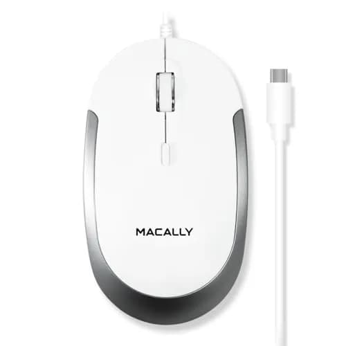 Macally Wired USB C Mouse for Mac & Windows - 3 Button & Scroll Wheel | Ambidextrous Design, DPI Switch 800/1200/1600/2400 thumbnail 1