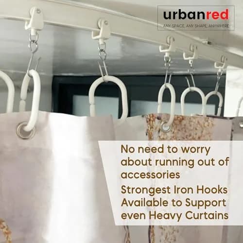 UrbanRed Flexible Ceiling Curtain Track Kit, Curved Room Divider Rail, 25 cm (10 inches) | Easy Install Room Divider thumbnail 4