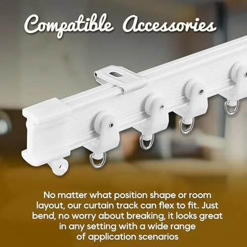 UrbanRed Flexible Ceiling Curtain Track Kit, Curved Room Divider Rail, 25 cm (10 inches) | Easy Install Room Divider thumbnail 6