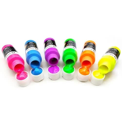 Artecho Neon Acrylic Paint Set 6 x 59ml | Vibrant Fluorescent Colors for Art & Crafts thumbnail 4