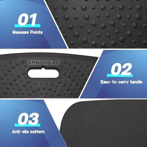 ergohead Anti Fatigue Kitchen Floor Mat Comfort Standing Mat, 17" x 22" | Relieves Fatigue & Supports Feet thumbnail 3