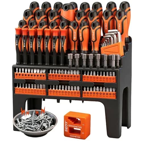 SEDY 124-Piece Magnetic Screwdriver Set with Plastic Racking | Versatile DIY Tools for Men thumbnail 1
