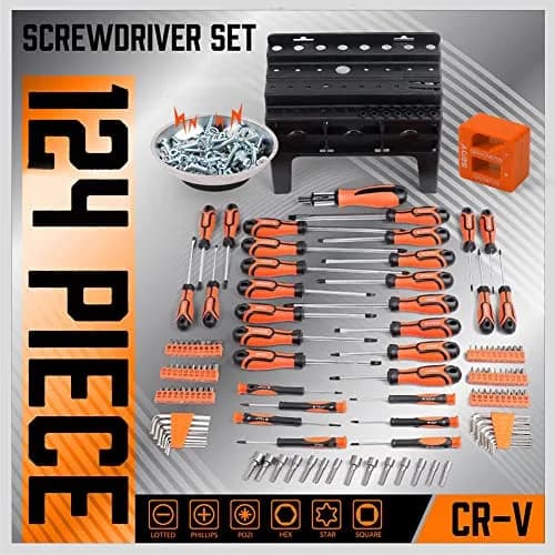 SEDY 124-Piece Magnetic Screwdriver Set with Plastic Racking | Versatile DIY Tools for Men thumbnail 2