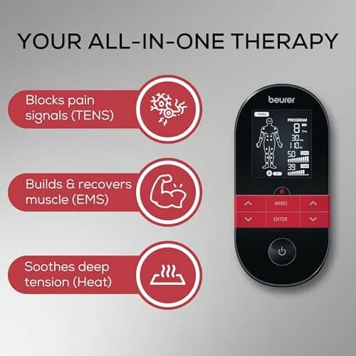 Beurer EM59 Digital 3-in-1 TENS Unit, EMS & Heat Therapy with 64 Applications | 190g (6.7 oz) thumbnail 2
