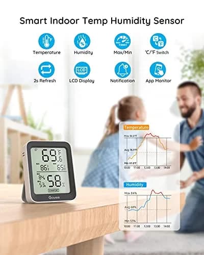 Govee Indoor Hygrometer Thermometer 2 Pack H5075 | Bluetooth App Control & Real-time Monitoring thumbnail 5