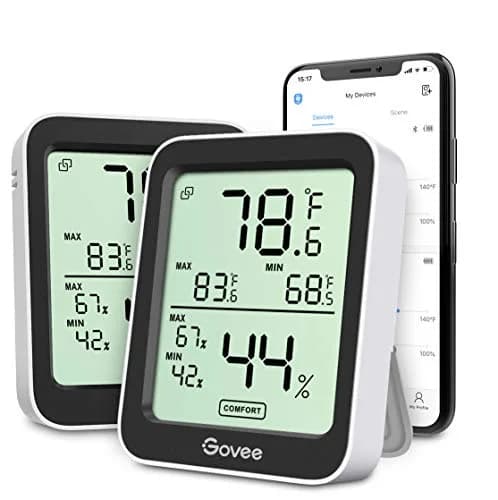 Govee Indoor Hygrometer Thermometer 2 Pack H5075 | Bluetooth App Control & Real-time Monitoring thumbnail 1