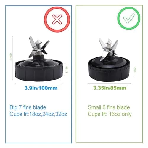 GahsElec 6-Fin Blender Blade Replacement for Ninja BL660 BL663 BL740, 8.5cm (3.35in) Diameter, 7.6cm (3in) Height | Compatible with 16oz Cups thumbnail 6