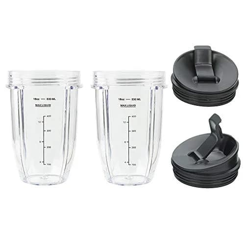 GahsElec 18oz Blender Cups with Sip & Seal Lids (2 Pack, 532ml) | Replacement Parts for Ninja Auto IQ Blenders thumbnail 8