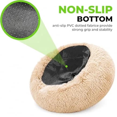 Whiskers & Friends Calming Donut Cat Bed 58cm (23") | Orthopedic Plush Pet Bed for Cats & Small Dogs thumbnail 4