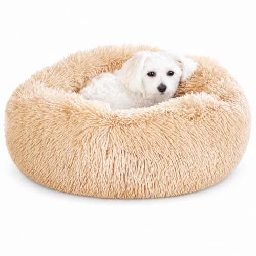 Whiskers & Friends Calming Donut Cat Bed 58cm (23") | Orthopedic Plush Pet Bed for Cats & Small Dogs thumbnail 1