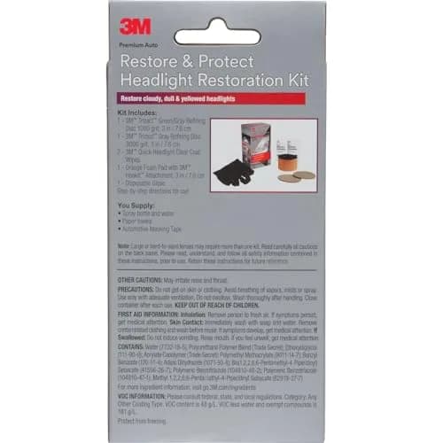 3M Headlight Restoration Kit with Clear Coat Wipes, Sanding Discs & Foam Pad | 1 Kit thumbnail 3