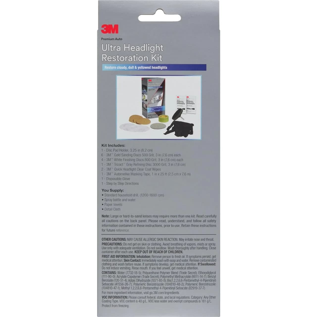 3M Ultra Headlight Restoration Kit | Heavy-Duty Plastic Lens Restorer with Sanding Discs & UV Protectant - view 4