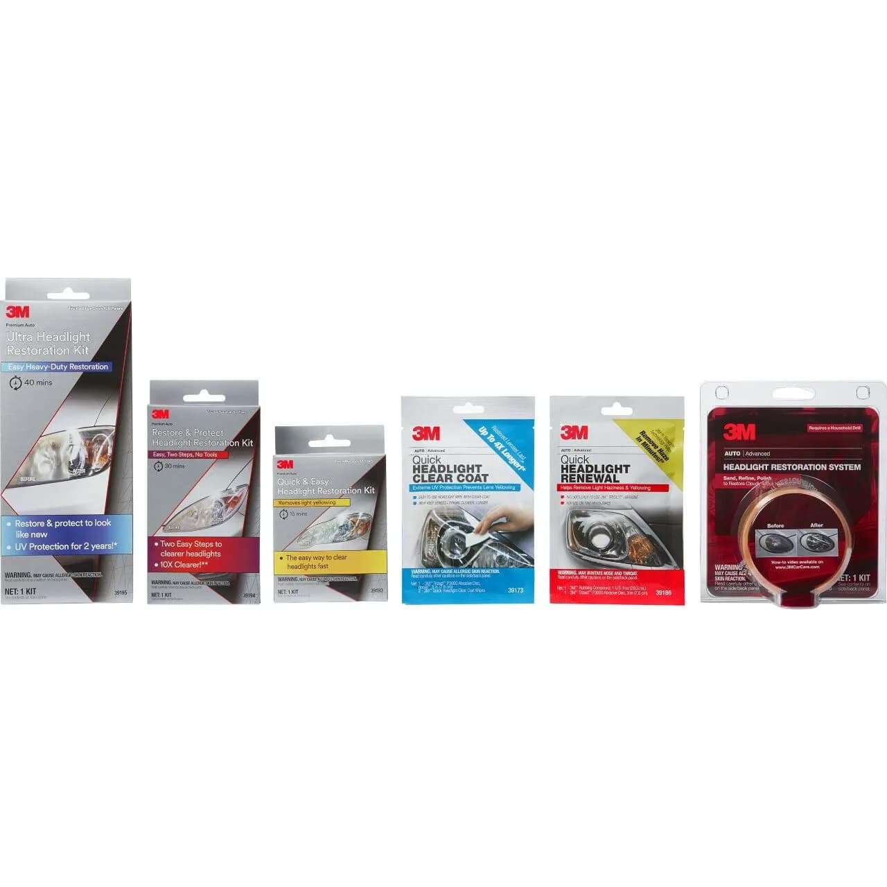 3M Ultra Headlight Restoration Kit | Heavy-Duty Plastic Lens Restorer with Sanding Discs & UV Protectant - view 5