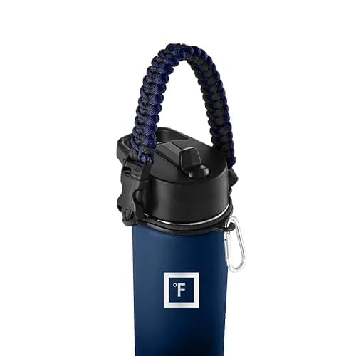 IRON °FLASK Paracord Handle for Wide Mouth Bottles | Durable Carry Strap with Carabiner & Survival Kit thumbnail 1