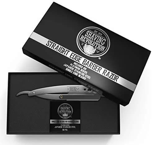 SHAVING REVOLUTION Straight Edge Barber Razor Kit with 100 Single Edge Blades | Professional Close Shave thumbnail 5