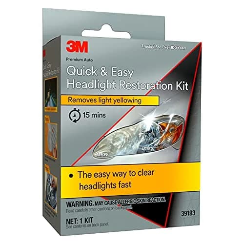 3M Quick and Easy Headlight Restoration Kit, 2 Wipes & 2 Discs | Restores Clarity in 15 Minutes thumbnail 1