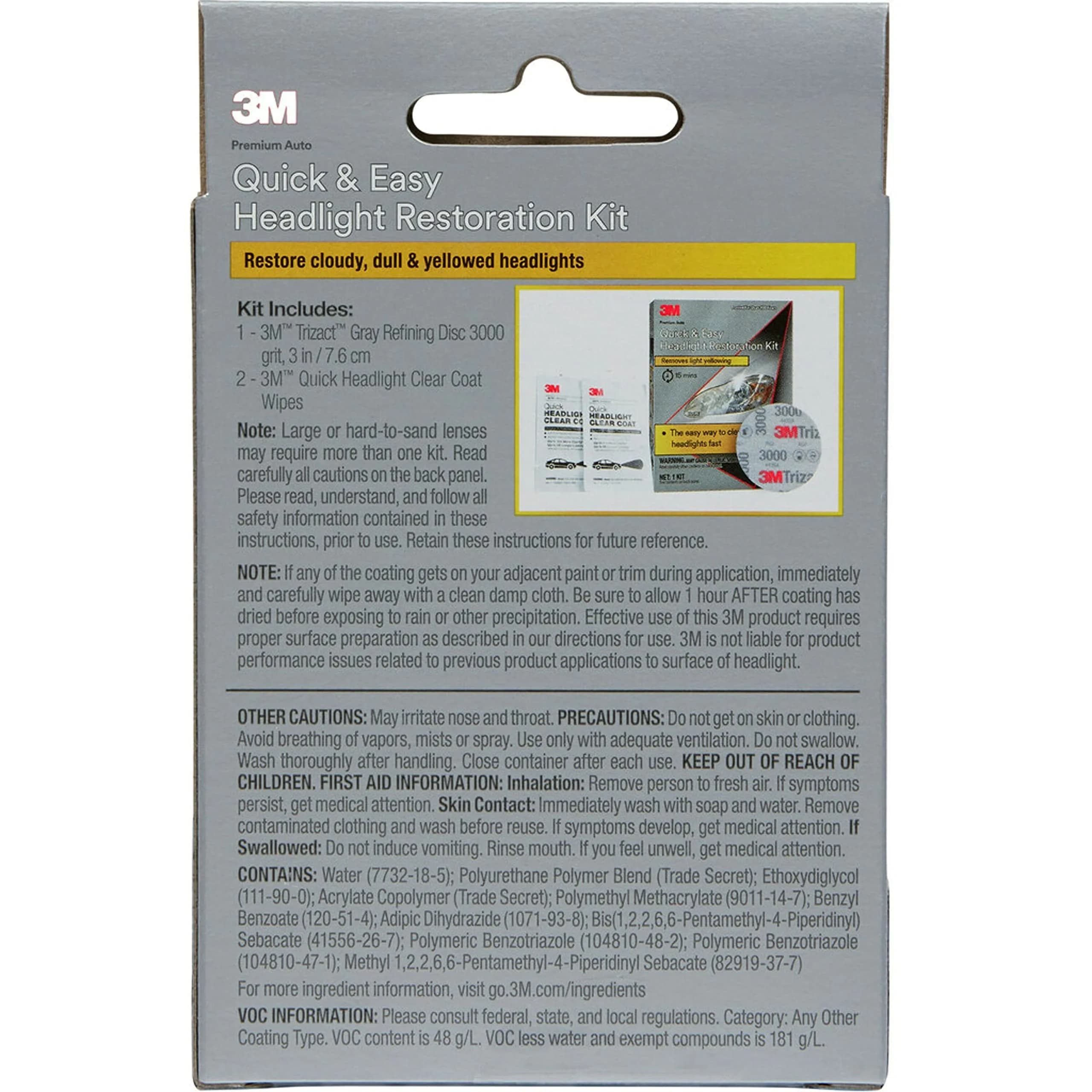 3M Quick and Easy Headlight Restoration Kit, 2 Wipes & 2 Discs | Restores Clarity in 15 Minutes - view 4