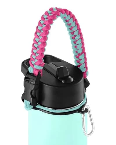 IRON °FLASK Paracord Handle for Wide Mouth Water Bottles with Survival Tools - Bubble Gum thumbnail 1