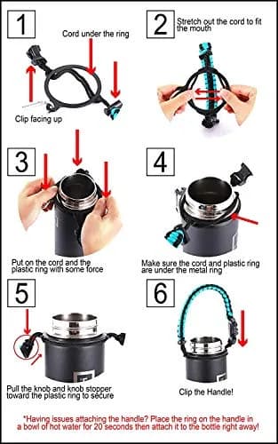 IRON °FLASK Paracord Handle for Wide Mouth Water Bottles with Survival Tools - Bubble Gum thumbnail 2