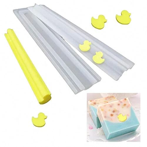 MoldFun Little Rubber Duck Shaped Long Tube Silicone Mold | Handmade Candle Mold Embed Soap Making Supplies thumbnail 1
