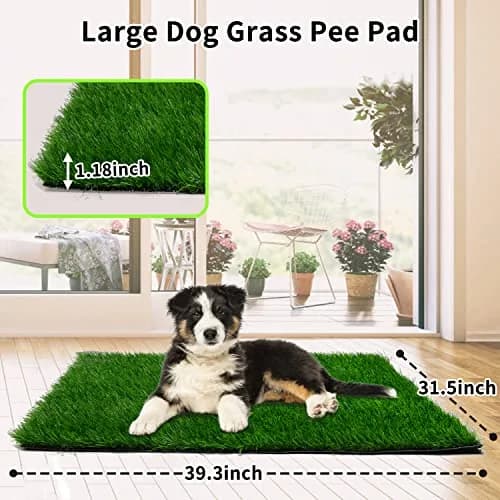 PICK FOR LIFE Reusable Dog Potty Training Grass Pad 80cm x 100cm (31.5in x 39.3in) | Fast-Drain, Easy-Clean Artificial Turf thumbnail 2