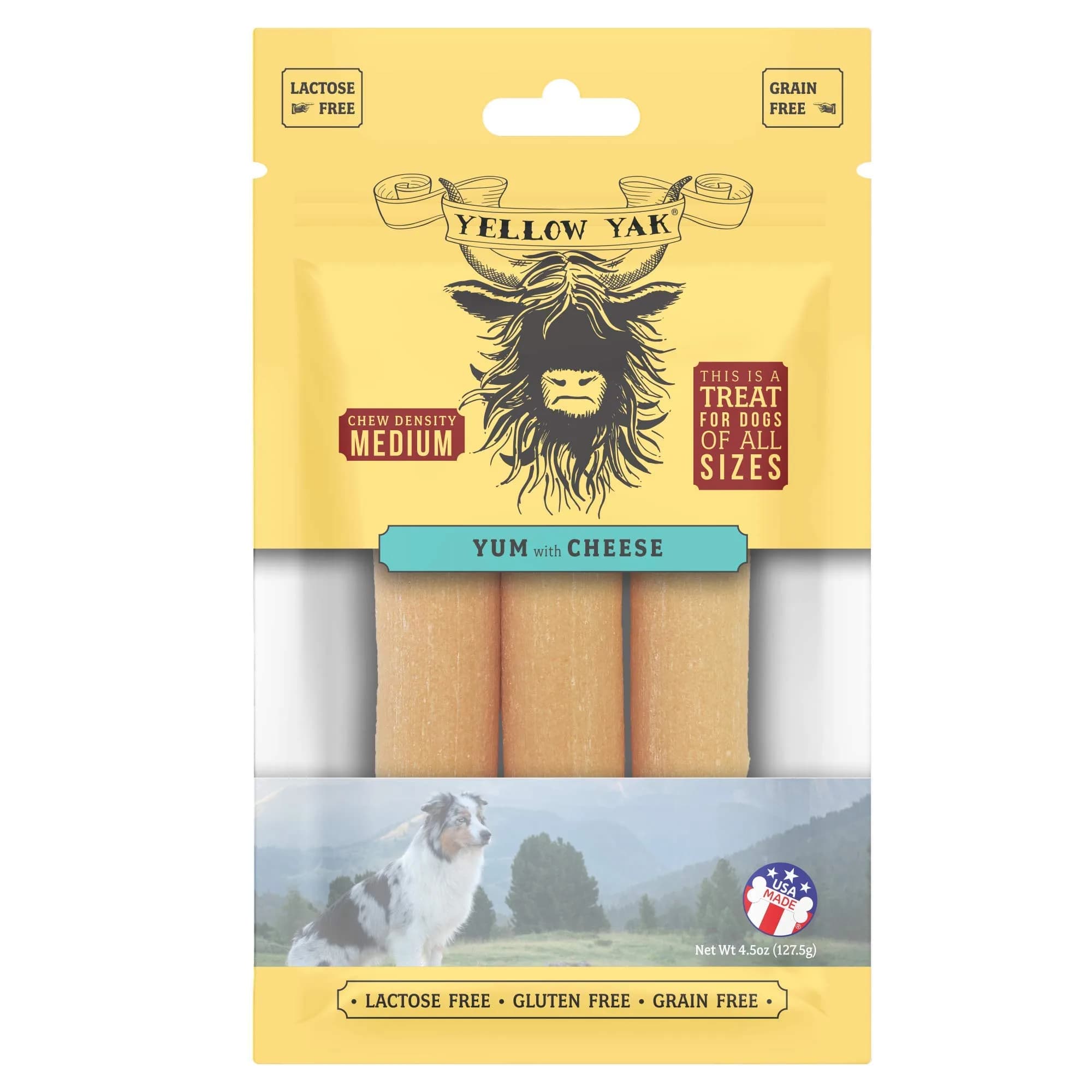 Yellow Yak Yum with Cheese Dog Treats 1 Ounce | Natural, Lactose & Gluten Free — 1 Ounce