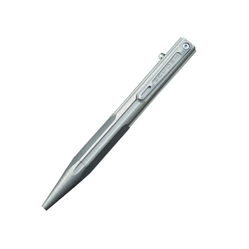 Hamans Bolt Action Pen Titanium Ballpoint Pen 120mm | Compact, Refillable, Grey — Grey