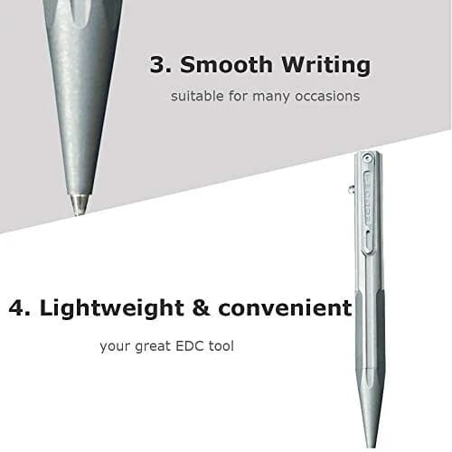 Hamans Bolt Action Pen Titanium Ballpoint Pen 120mm | Compact, Refillable, Grey thumbnail 5