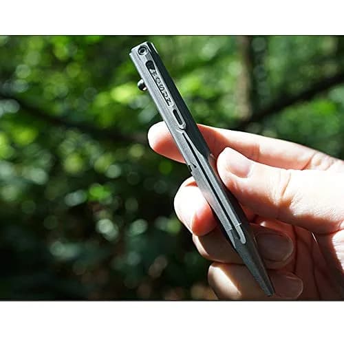 Hamans Bolt Action Pen Titanium Ballpoint Pen 120mm | Compact, Refillable, Grey thumbnail 7