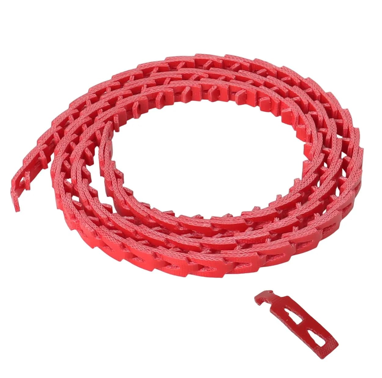 Poweka 1/2-Inch x 5-Feet Adjustable Link Drive V-Belt | Vibration-Free Industrial Transmission Belt — Red