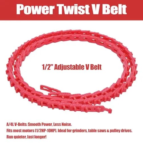 Poweka 1/2-Inch x 5-Feet Adjustable Link Drive V-Belt | Vibration-Free Industrial Transmission Belt thumbnail 5