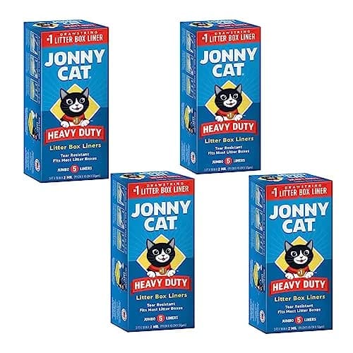 JONNY CAT Heavy Duty Drawstring Litter Box Liners 20 Count (91cm x 45cm) | Tear Resistant & Easy Disposal thumbnail 1