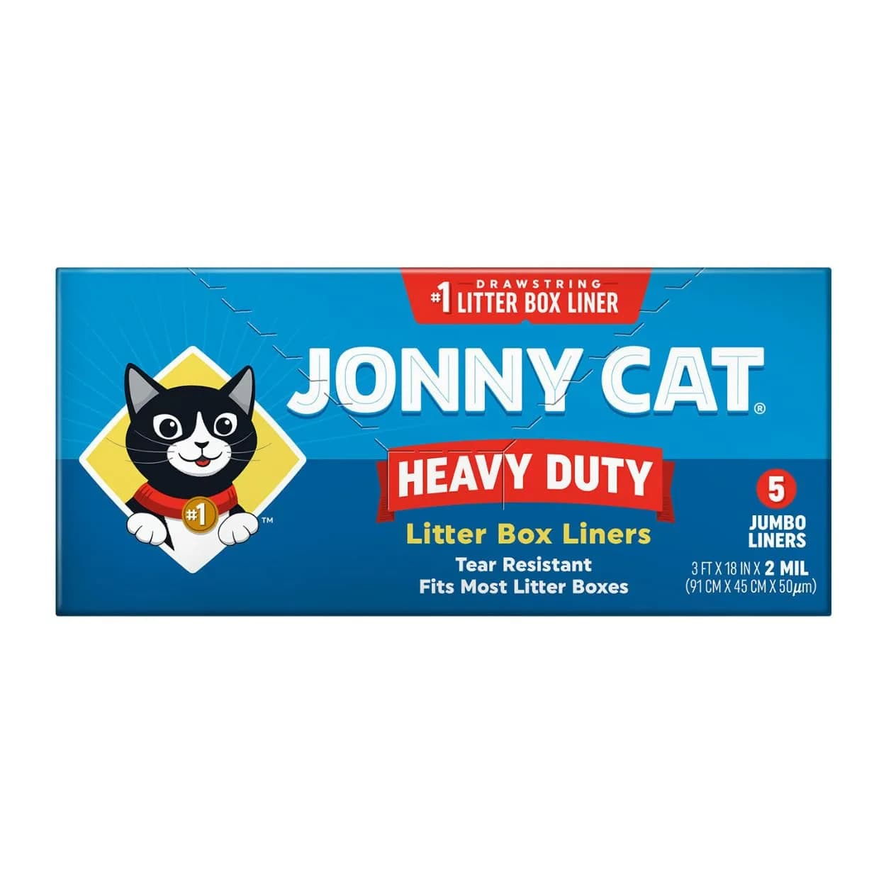 JONNY CAT Heavy Duty Drawstring Litter Box Liners 20 Count (91cm x 45cm) | Tear Resistant & Easy Disposal - view 4