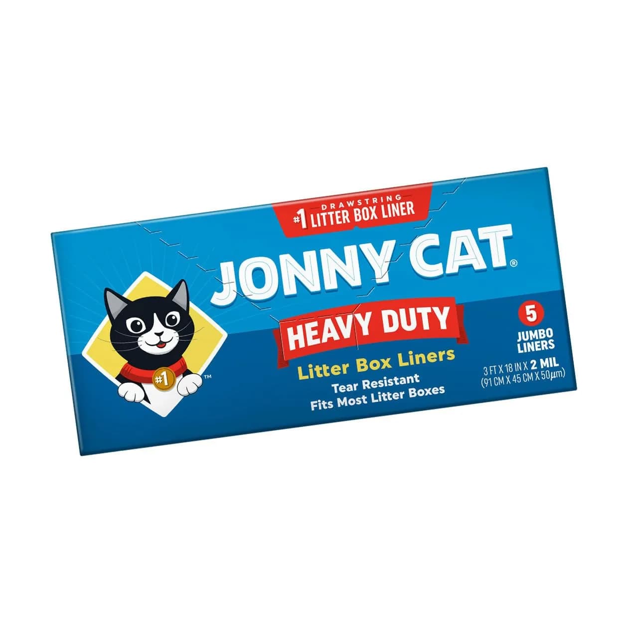 JONNY CAT Heavy Duty Drawstring Litter Box Liners 20 Count (91cm x 45cm) | Tear Resistant & Easy Disposal - view 5