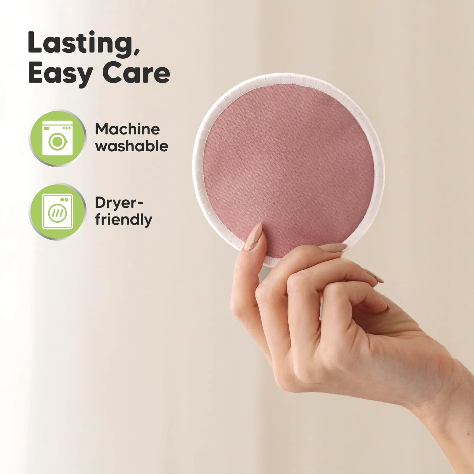 KeaBabies Reusable Nursing Pads for Breastfeeding (Lovelle, 12cm / 4.8") — 14-Pack Set | Organic Bamboo & Ultra-Absorbent Microfiber - view 7
