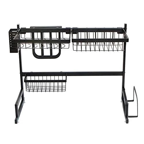 HTTMT Stainless Steel Dish Rack Over Sink W/Cutlery Holder 27.17in x 13in | Durable, Rust-Free Kitchen Organizer thumbnail 6
