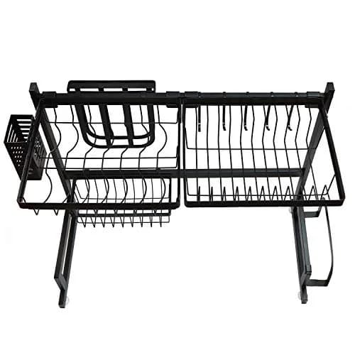 HTTMT Stainless Steel Dish Rack Over Sink W/Cutlery Holder 27.17in x 13in | Durable, Rust-Free Kitchen Organizer thumbnail 7