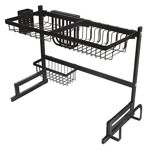 HTTMT Stainless Steel Dish Rack Over Sink W/Cutlery Holder 27.17in x 13in | Durable, Rust-Free Kitchen Organizer thumbnail 8