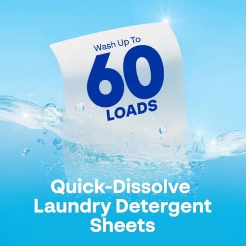 Earth Breeze Fragrance-Free Laundry Detergent Sheets 30 Count (60 Loads) | Eco-Friendly Liquidless Soap thumbnail 5