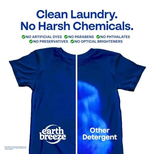 Earth Breeze Fragrance-Free Laundry Detergent Sheets 30 Count (60 Loads) | Eco-Friendly Liquidless Soap thumbnail 3