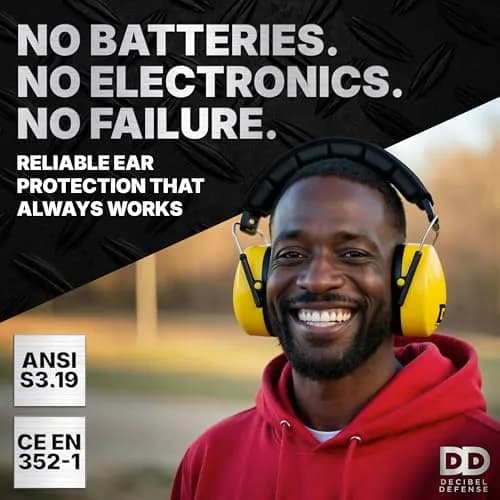 DECIBEL DEFENSE Ear Protection Ear Muffs 37 dB NRR | Industry-Leading Noise Reduction for Shooting & Construction thumbnail 5