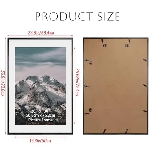 Giftgarden 24x36 Wall & Tabletop Picture Frame Set of 4 | Matte to 20x30 Inch Art Display thumbnail 7