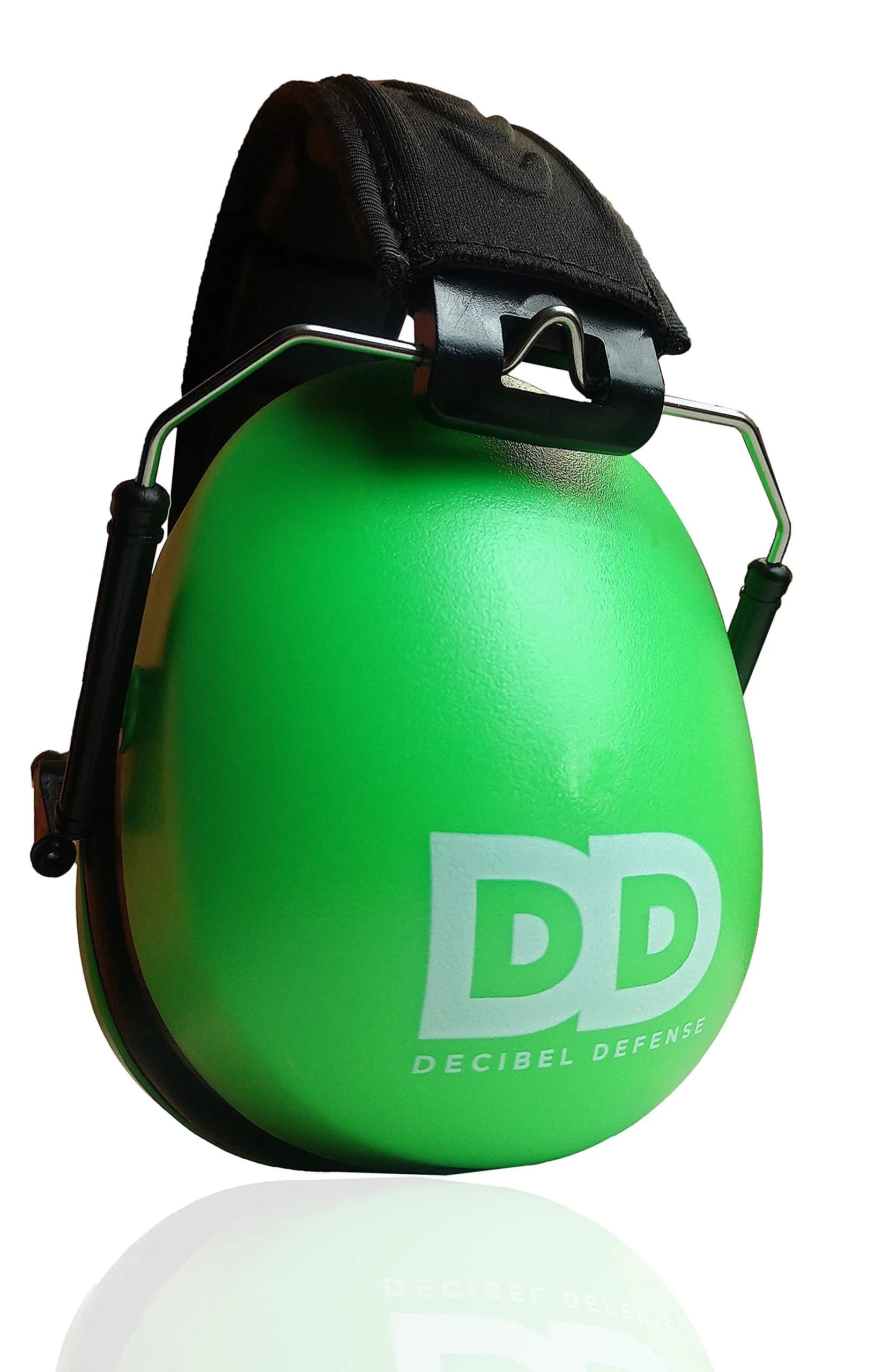 Decibel Defense Regular Size Safety Green Earmuffs | 37 dB NRR Noise Reduction - main product image