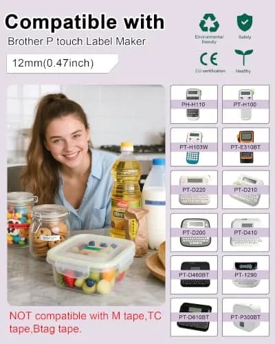 TITBIT Compatible with Brother P Touch TZe-231 12mm Laminated Color Tape | Durable & Water-Resistant (70-120 chars) thumbnail 2