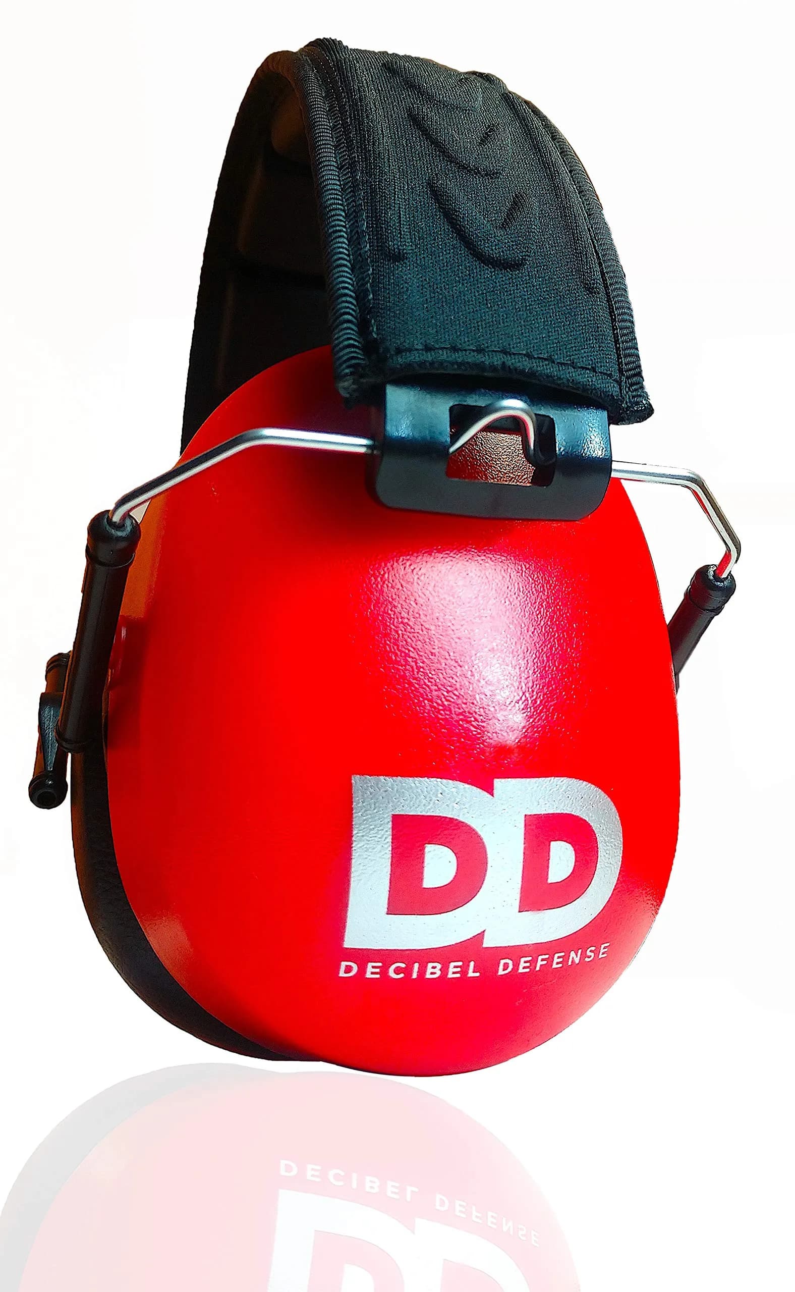 Decibel Defense 37 dB NRR Safety Earmuffs in Vibrant Safety Red | Superior Noise Reduction - main product image