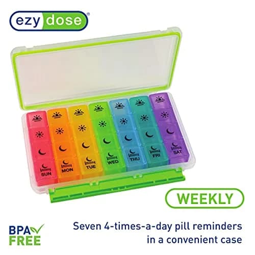 EZY DOSE Weekly Pill Organizer Case with 7 Pop-Out Compartments | 22.9 cm (9 in) Length thumbnail 2
