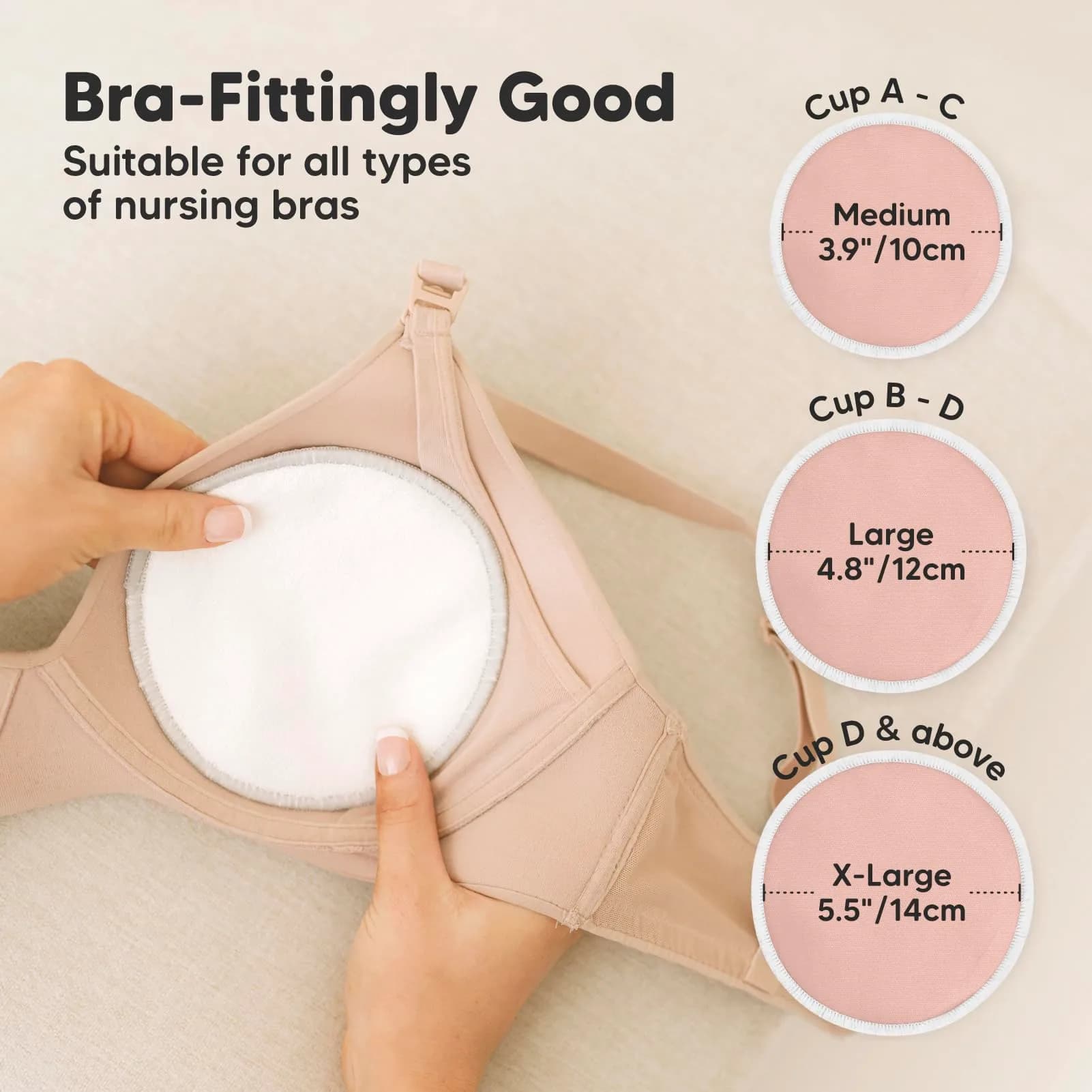 KeaBabies Lovelle Reusable Nursing Pads (14-Pack, Medium 3.9") | Soft Bamboo Viscose Breast Pads for Leaking Milk - view 4